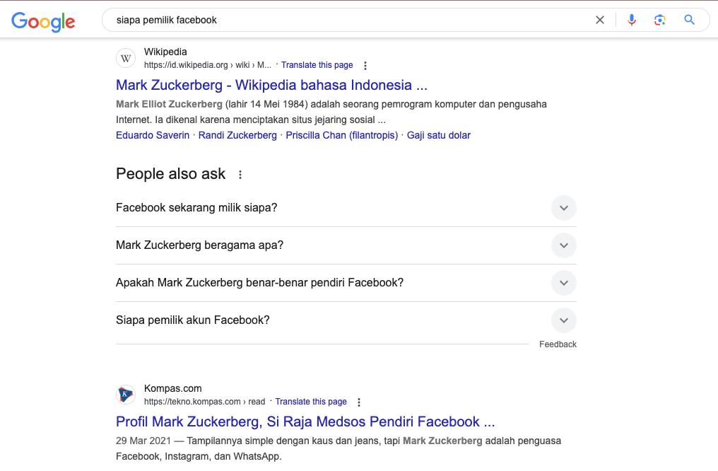 contoh kata kunci kalimat di google